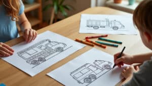 Coloriages camions : modèles à imprimer et colorier