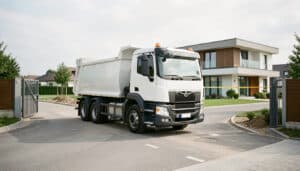 Largeur d’un camion benne : mesures et accès à prévoir